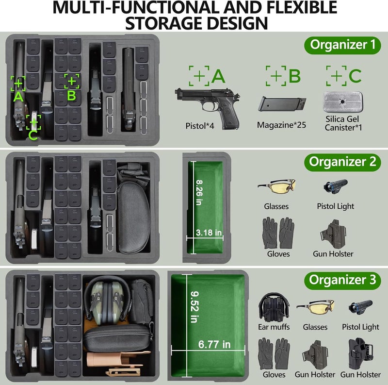 Turokacase TSA Approved Pistol Gun Case for Multiple Handguns – Hard Shell Waterproof & Dustproof Travel Case with Pre-Cut Foam and 2 TSA Locks for Range & Safe Storage - Image 2
